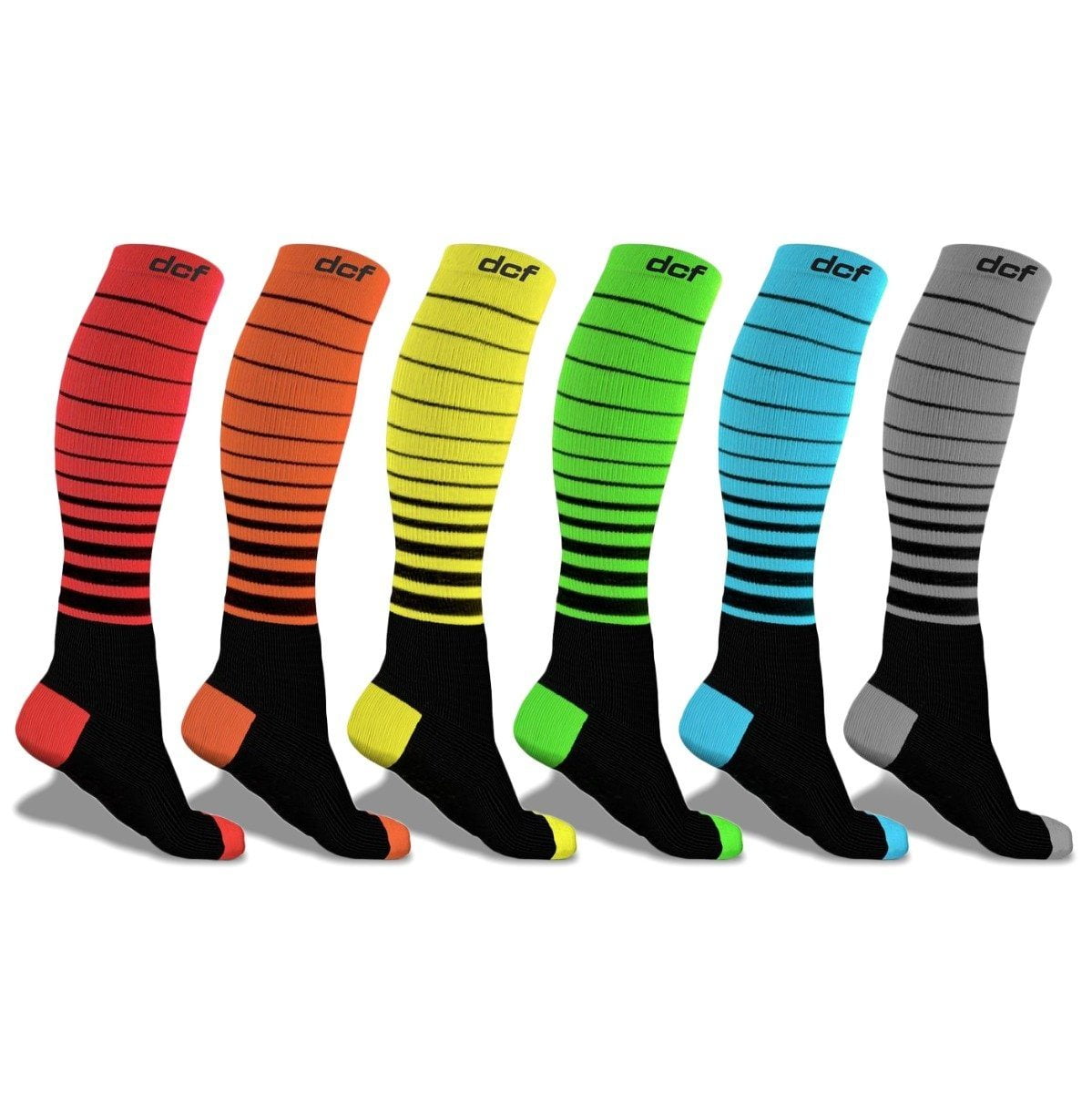 6-Pack: DCF Unisex Striped Compression Socks - Walmart.com