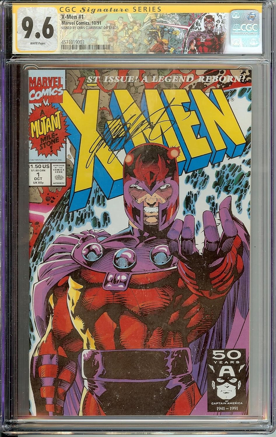X-Men #1 CGC 9.6 NM Signed Chris Claremont Custom Label