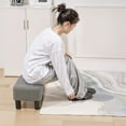 thumbnail image 6 of VECELO Small Footstool Ottoman, PU Leather Footrest with Legs, Rectangle Padded Seat for Living Room Bedroom, Gray, 6 of 7