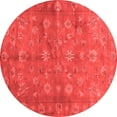 thumbnail image 1 of Ahgly Company Indoor Round Abstract Red Contemporary Area Rugs, 4' Round, 1 of 4