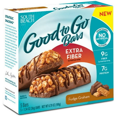 South Beach Diet Good to Go Fudge Graham Fiber Bars, 1.23 oz, 5 ct