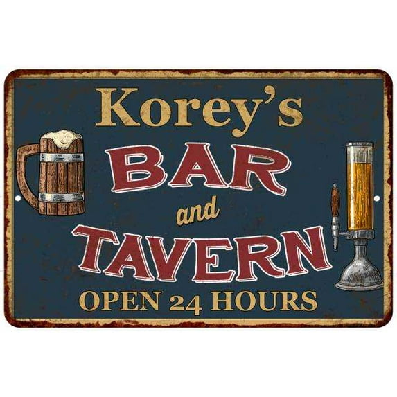 Korey's Green Bar & Tavern Rustic Sign 16 x 24 Matte Finish Metal 116240047365