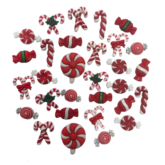 Buttons Galore Craft & Sewing Button Super Value Pack (Candy Cane)