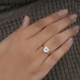 thumbnail image 4 of Cora Jewellery 2CT Heart Moissanite Simple Solitaire Engagement Ring For Women, 10K Rose Gold, 4 of 5