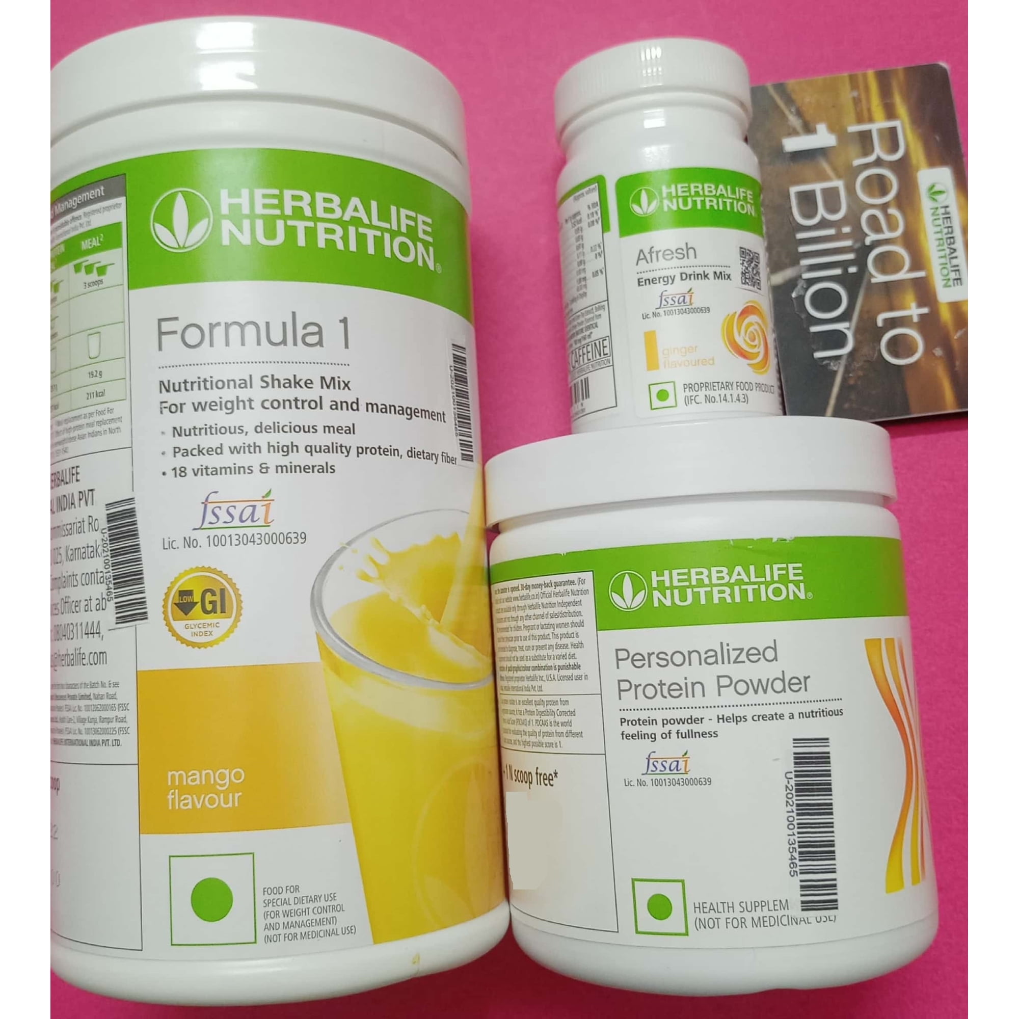 Herblife Nutrition Shake Mix Mango With Protein Powder 200 G And Afresh Energy - Ginger 50g