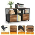 thumbnail image 3 of 2 Drawer Wood File Cabinet, Large Mobile Lateral Filing Cabinet Printer Stand with Storage Shelves and Wheels for Home Office, 3 of 7