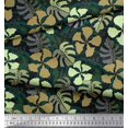 thumbnail image 3 of Soimoi Cotton Cambric Fabric Floral & Monstera Leaves Printed Fabric 1 Yard 56 Inch Wide, 3 of 3