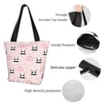 thumbnail image 7 of Cauagu Cute Cartoon Panda Print Canvas Aesthetic Tote Bag for Women Beach Bag Shopping Bags Shoulder Bag Reusable Grocery Bags, 7 of 7