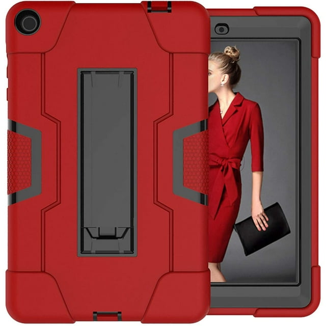 Mignova pour Walmart Onn 8 Pro (Modèle ONA100003561) Étui pour Tablette, Robuste Antichoc Antichute Hybride Armure Robuste avec Béquille Étui de Protection Intégrale pour Walmart Onn 8 Pro (Rouge/noir)