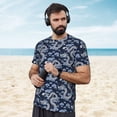 thumbnail image 4 of Wukai Dragon Print Men's Short-Sleeved Mesh T-Shirt,Quick-Dry Short Sleeve Workout T-Shirt-, 4 of 8