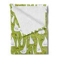 thumbnail image 2 of Goose Soft Flannel Fleece Blanket, Cartoon Style Funny Creatures Doing Different Things Childish Nursery Theme, Cozy Plush for Indoor and Outdoor Use, 50" x 70", Apple Green Orange, by Ambesonne, 2 of 5