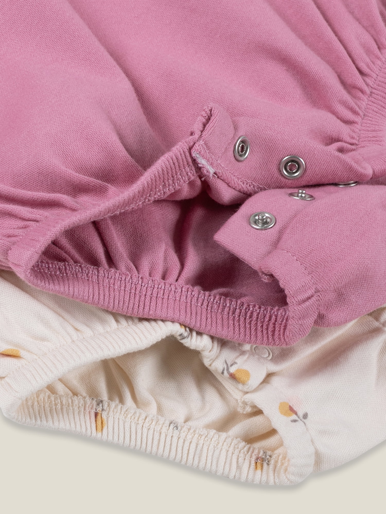 Little Star 100% Organic Cotton 2 Pack Baby Girl Sweatshirt Rompers
