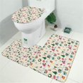 thumbnail image 2 of Beige Christmas Santa Pattern Bathroom Rugs Sets 3 Piece,Toilet Cover Set,Absorbent Non Slip Bathroom Mats Sets with U-Shaped Contour Rug Toilet Rug Set, 2 of 5