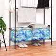 thumbnail image 4 of Blue Glass Pattern 16.9x11.4x10in Foldable Open Home Storage Bins Durable Water Resistant Shelf Baskets, 4 of 8