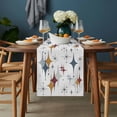 thumbnail image 2 of Blue Red Diamond Table Runner - 72 Inch Long, Kitchen Dining Table Runner Dresser Scarves, Modern Geometric Middle Century Farmhouse Decor for Coffee Tables Wedding Party Banquet, 2 of 8