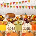 thumbnail image 5 of 3 Pack Fall Thanksgiving Tablecloths 51x87in, Turkey Gobble Pumpkin Rectangle Plastic Table Cover for Fall Thanksgiving Harvest Party Decorations, 5 of 7