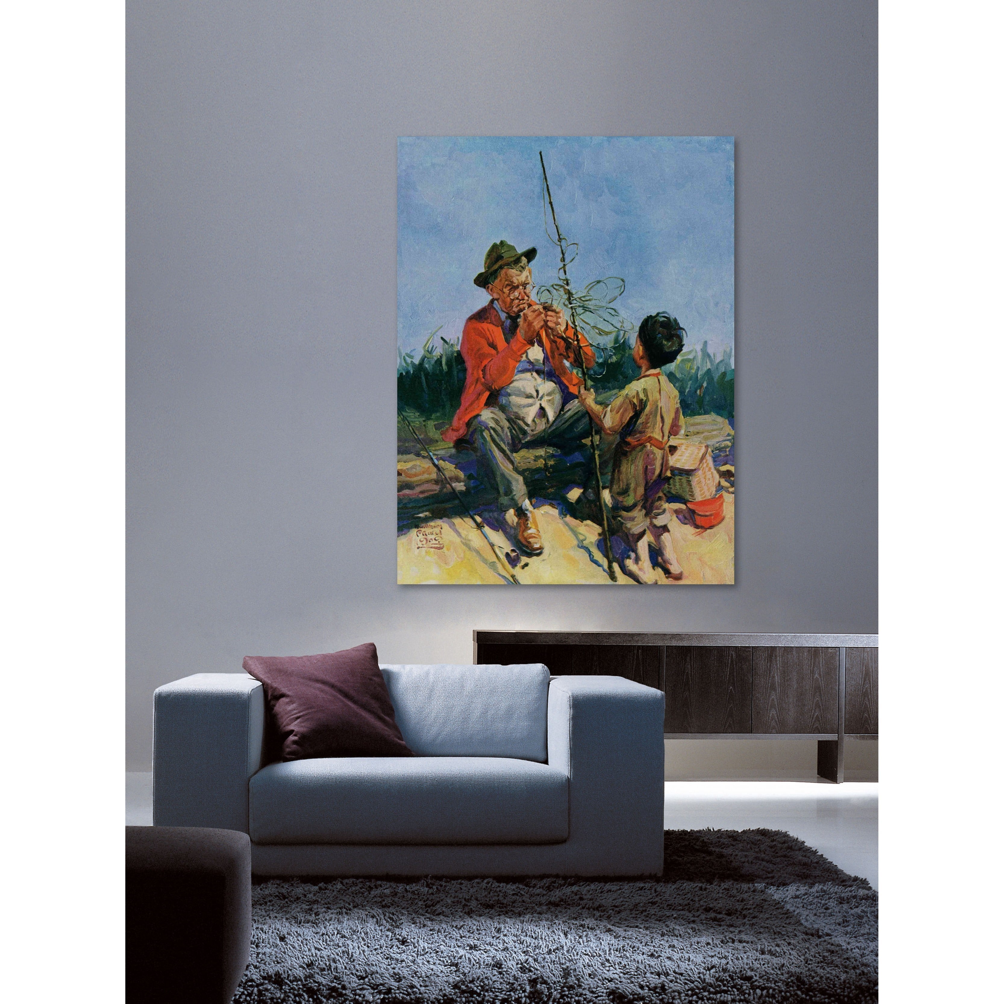 Marmont Hill Tangled Fishing Line by WM. Meade Prince Painting Print on Canvas
