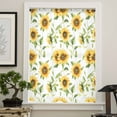 thumbnail image 4 of Sunflower Semi Sheer Curtains Drapes for Living Room, Bedroom, French Doors Window 45 Inches Long, Farmhouse Flowers Summer Botanical Rod Pocket Chiffon Curtain Drapery Voile Draperies Panel, 4 of 6