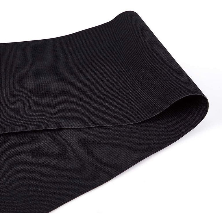 3.3 Yard 3m 6 Inch Wide Flat Elastic Band Black Heavy Stretch Knit