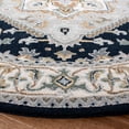 thumbnail image 3 of Safavieh Heritage York Oriental Wool Area Rug, Gray/Navy, 8' x 8' Round, 3 of 11