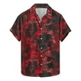 thumbnail image 2 of BiZtdJrK Mens Big and Tall Hawaiian Shirts Casual Button Down Shirts Short Sleeve Summer Beach Vacation Blouse Multicolor#5 M, 2 of 5