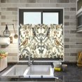 thumbnail image 4 of Yayeee Kitchen Curtains Tier Pair Light Filtering 27"x24" Rod Pocket Short Cafe Window Panel, Green Birds, 4 of 7