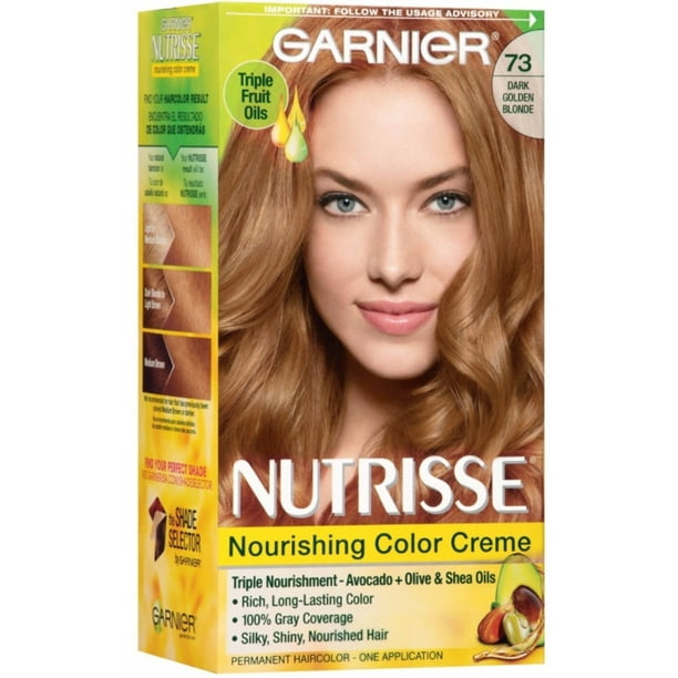 Garnier Nutrisse Hair Color Creme, 73 Dark Golden Blonde Honey Dip, 6 ...