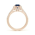 thumbnail image 2 of Angara Natural 1.55 Ct. Blue Sapphire with Diamond Halo Ring in 14K Rose Gold for Women (Ring Size: 3), 2 of 10