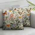 thumbnail image 2 of COMIO  Orange Autumn Butterflies Flowers Floral Pillow Covers Set of 2,Flower Throw Pillow Covers Outdoor Decorative Pillow Covers for Couch Bed Sofa Cushion Floral Pillowcases, 2 of 6