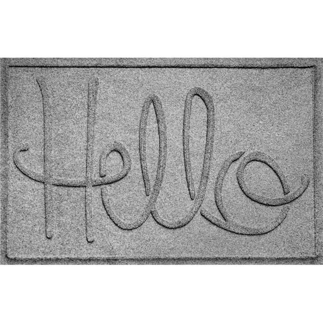 Aqua Shield 20647570023 2 x 3 Pi Simple Bonjour Paillasson - Gris Moyen