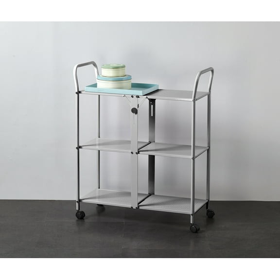 Mainstays 3-Tier Rolling Utility Laundry Cart, Multiple Colors