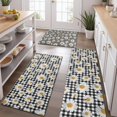 thumbnail image 2 of Black Daisy Flower Checkered Pattern Kitchen Rugs Sets Of 3,Kitchen Runner Rugs Non Skid Washable,Decorative Kitchen Floor Mats for Kitchen,Sink,Laundry,17"x30"+ 17"x47" + 17"x59", 2 of 6