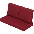 thumbnail image 1 of Ensemble de Coussins d'Extérieur pour Causeuse Rouge Vin, 3 Pcs, Coussins d'Assise en Mousse de 48 Pouces d'Épaisseur et 2 Coussins de Dossier, Polyester Résistant à la Décoloration pour Patio, Jardin, Véranda et Meubles d'Intérieur, Housses Amovibles, 1 of 7