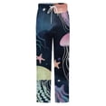 thumbnail image 5 of Oceanic Fantasy Print Winter Female Pants Flannel High Waist Women Pants Lady Warm Straight Leg Plush Trousers, 5 of 7