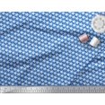 thumbnail image 2 of Soimoi Blue Heavy Satin Fabric Texture & White Star Decor Fabric Printed Yard 54 Inch Wide, 2 of 3