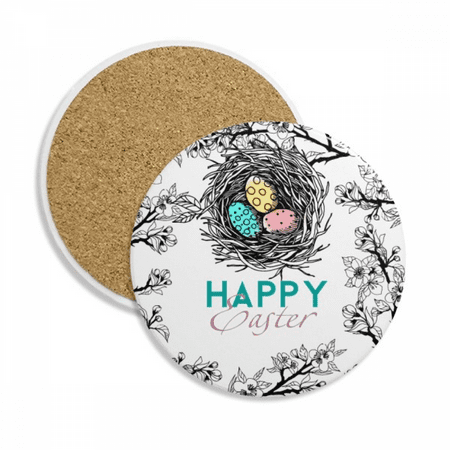 

Happy Easter Festival Egg Nest Coaster Cup Mug Tabletop Protection Absorbent Stone