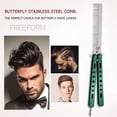 thumbnail image 3 of YOPTOP Foldable Comb Practice Training Butterfly Knife Hairdressing Tool (Green),green, 3 of 8
