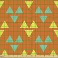 thumbnail image 2 of Ambesonne Modern Fabric by the Yard Upholstery, Creative Triangles on Orange, 1 Yard, Sea Green Vermilion, 2 of 5