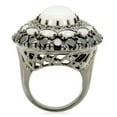 thumbnail image 4 of Luxe Jewelry Designs Women's Ruthenium Plated Brass Ring with Milky Cubic Zirconia White - Size 6, 4 of 4