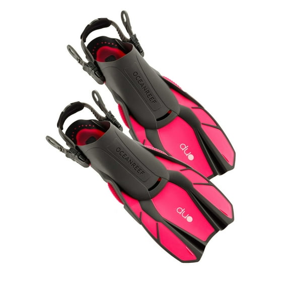 Ocean Reef Duo Travel Ready Fins Set Scuba, Diving, Freedive, Snorkeling Pink
