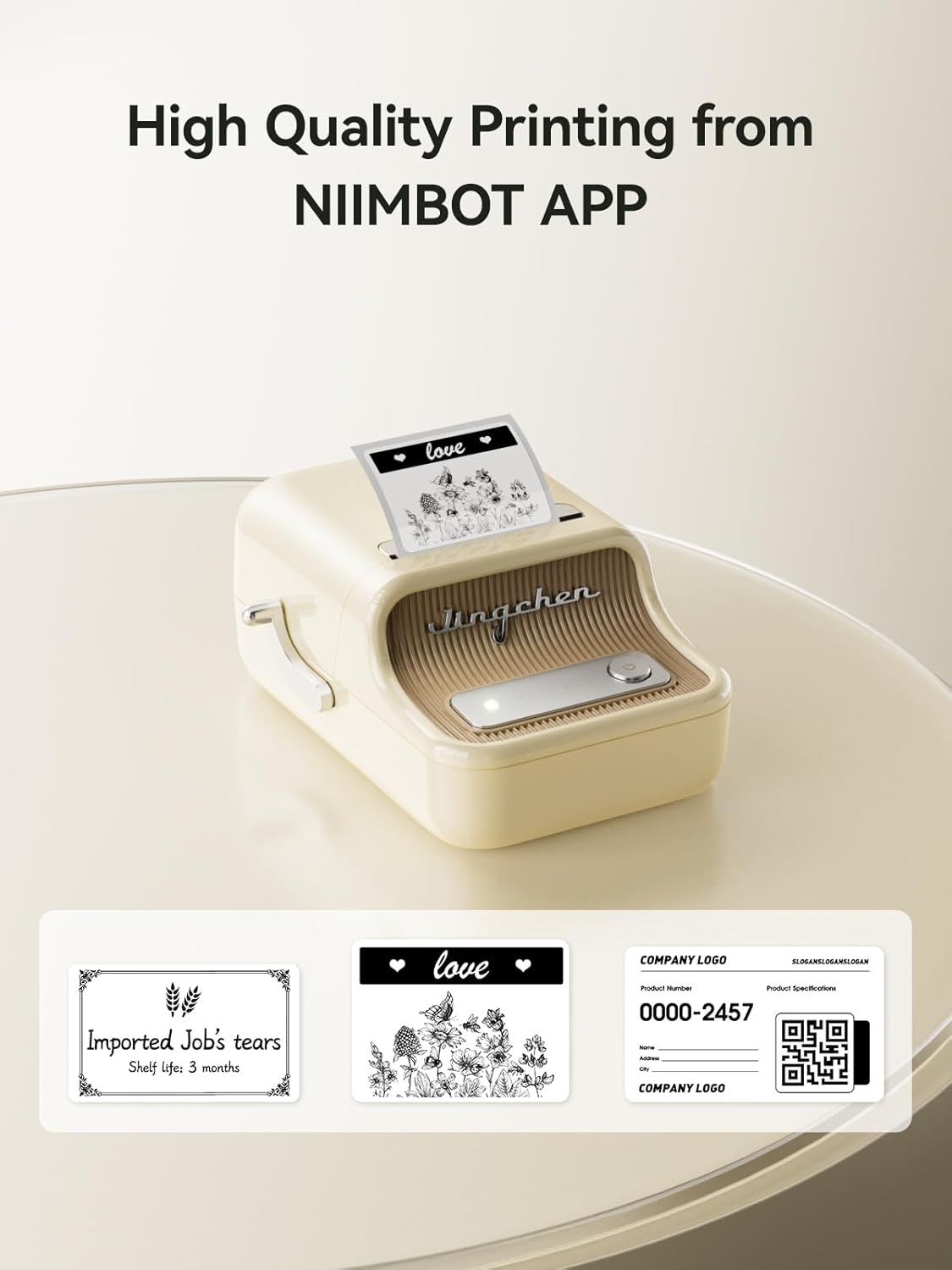 B21 Label Maker, Thermal Label Printer, Portable Inkless Label Makers for Home/Office/Business, with 1 Pack 50x30mm White Label, Compatible with iOS & Android, (White)