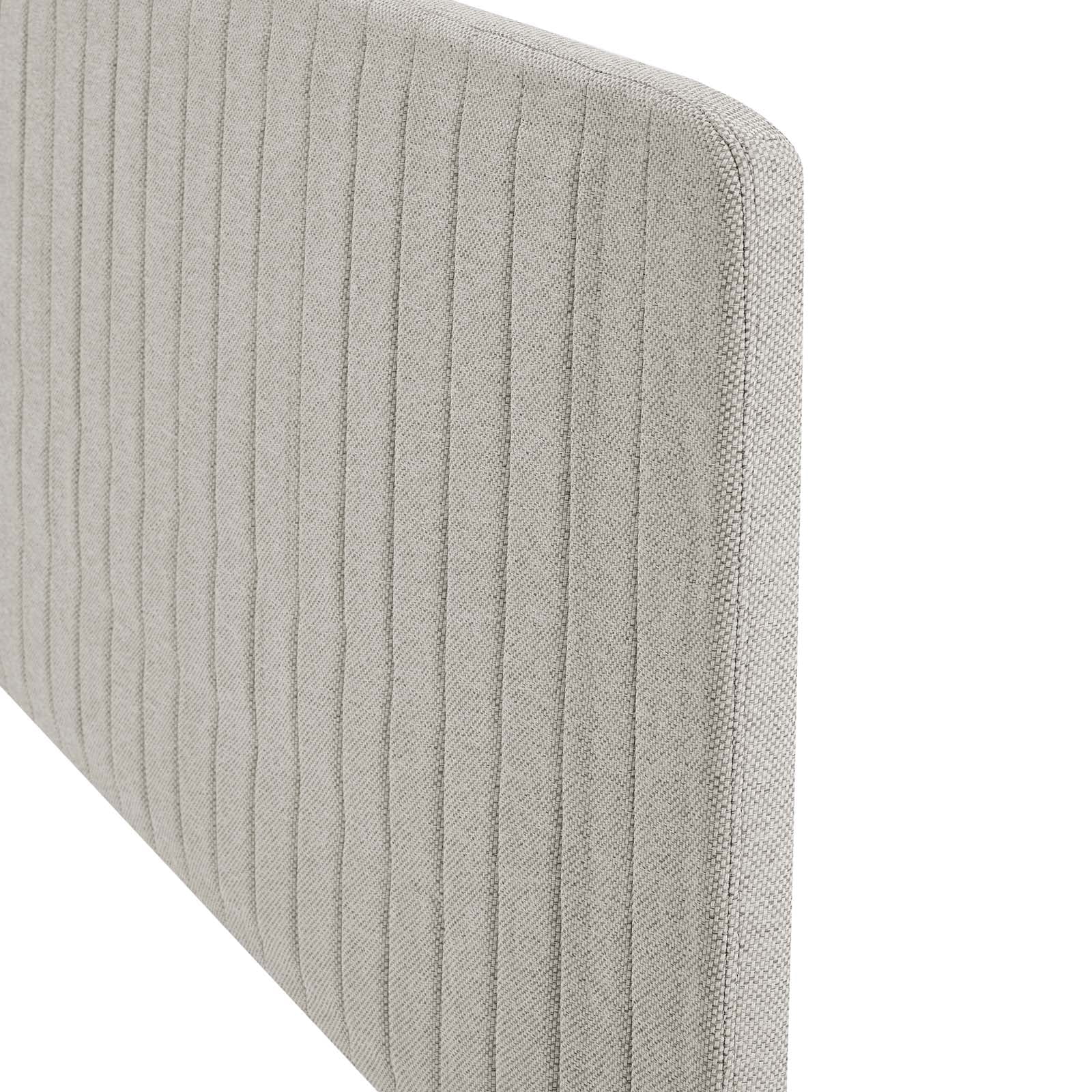 Tufted Headboard, Full Queen Size, Fabric, Light Brown Oatmeal, Modern Contemporary Urban Design, Bedroom Master Guest Suite