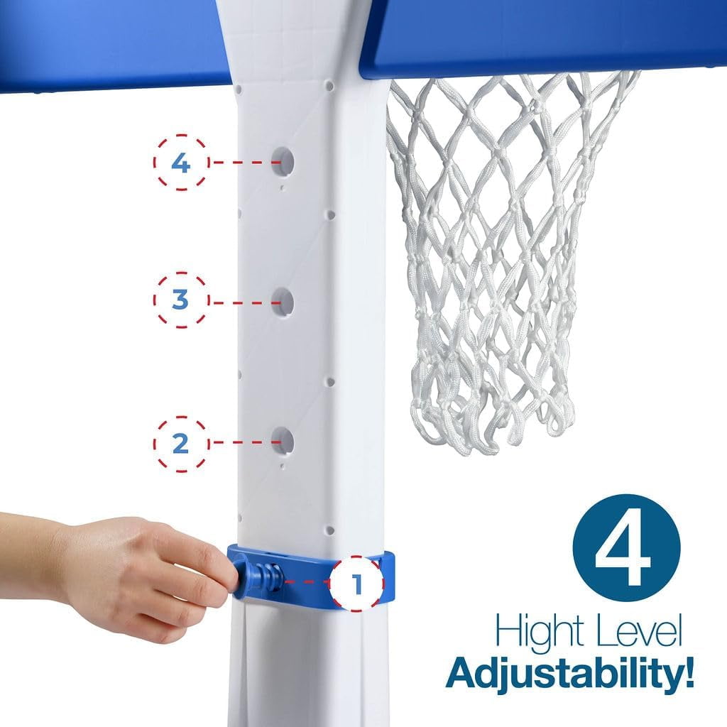 Play22 Engaging Activity Adjustable Height Inground Swimming Pool Basketball Hoop