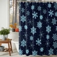 thumbnail image 3 of Blue Snowflakes Merry Christmas Shower Curtain for Bathroom, Xmas Winter Snow Seamless Waterproof Shower Curtains Washable Quick Dry with Hooks Bathtub Curtains 36x72IN, 3 of 9