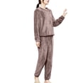 thumbnail image 5 of VISALY Women Pajama Sets Fluffy Pajamas Set Fleece Pullover Pants Loose Plush Sleepwear 2 Piece Pjs Set Warm Loungewear Soft Leisure Suit Winter Pajama Grey One Size, 5 of 6