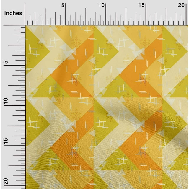 oneOone Polyester Lycra Fabric Line|Chevron & Triangle Geometric Printed Craft Fabric BTY 56 Inches Wide