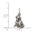 thumbnail image 2 of 925 Sterling Silver Oxidized Animal Pet Dog Charm 21x11mm Wide Pendant Necklace for Women, 2 of 2