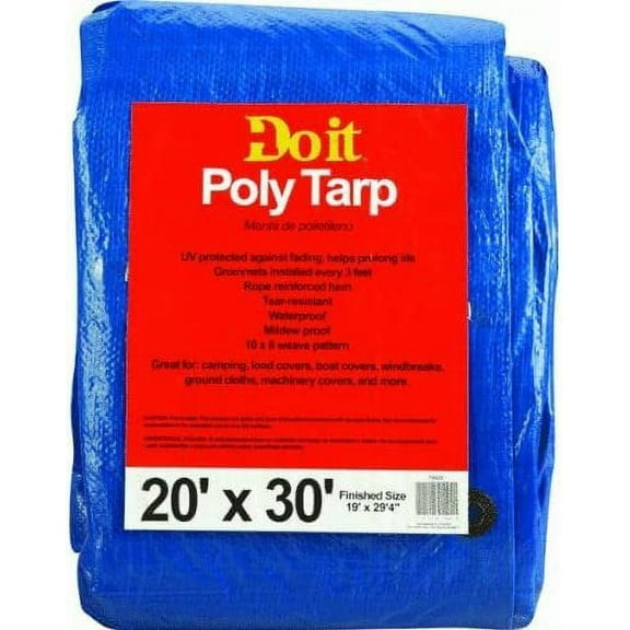 Do it Best 736228 Medium-Duty Tarpaulin, 20X30, Blue