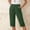 Green, variant on FengLS Women's Capri Pants Simple Solid Color Cotton Straight Leg Pants Elastic High Waist Fashion Short Pants Leisure Comfy Split Hem Shorts with Pockets