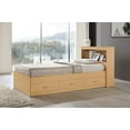 thumbnail image 4 of Hodedah Twin-Size Captain Bed with 3-Drawers and Headboard in Beech, 4 of 9